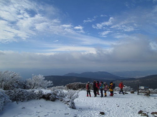 冬の韓国岳へ