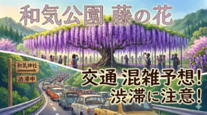 和気公園「藤の見頃期間」における交通混雑予想及び周辺道路の規制について